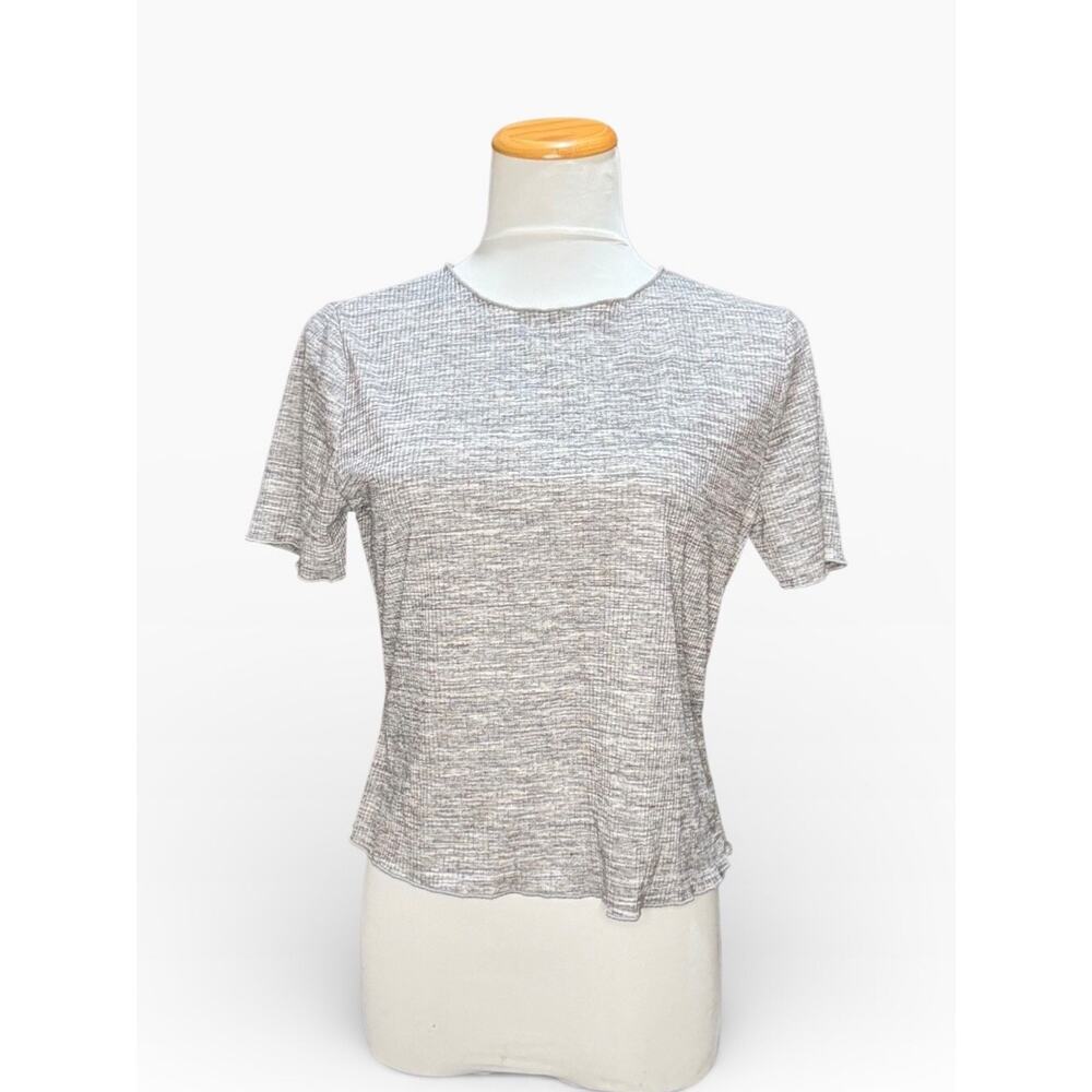 Cotton Emporium heather grey ribbed cotton top size Large